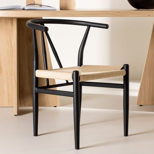 Chaise En Rotin "alfons" 72cm Noir