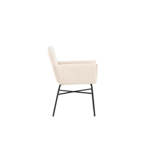 Chaise Design En Velours "petra" 86cm Beige