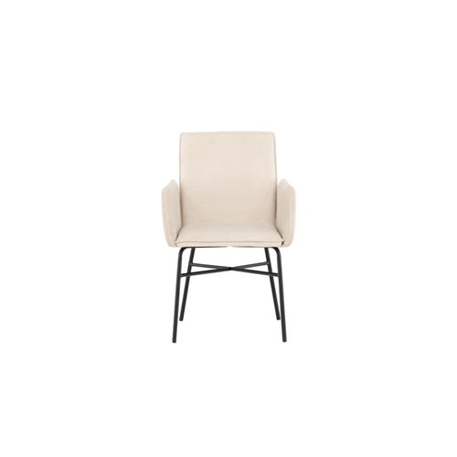 Chaise Design En Velours "petra" 86cm Beige