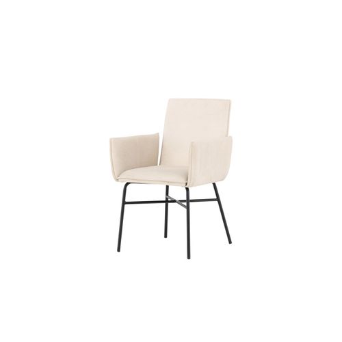 Chaise Design En Velours "petra" 86cm Beige