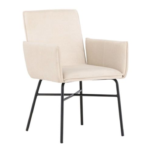 Chaise Design En Velours "petra" 86cm Beige