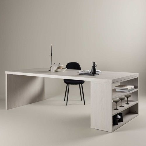 Table De Repas 230 X 110 Cm Avec Étagères Mika