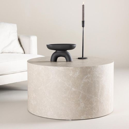 Table Basse Ronde "york" 80cm Beige