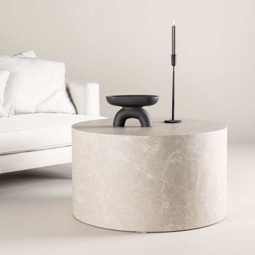 Table Basse Ronde "york" 80cm Beige