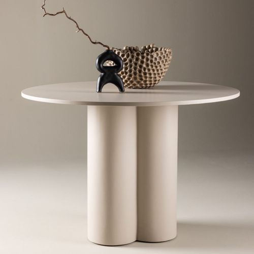Table à Manger Ronde "olivia" 110cm Beige
