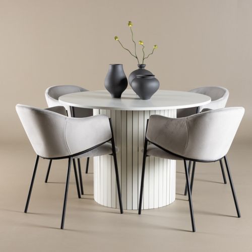 Table à Manger Ronde "härön" 110cm Blanc