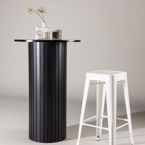 Table De Bar Design "haron" 105cm Noir