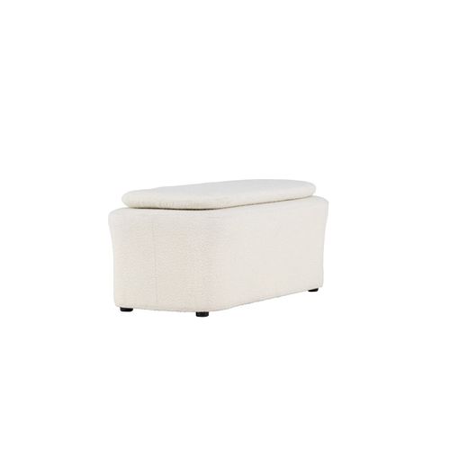 Pouf En Tissu Bouclé "laurel" 110cm Blanc