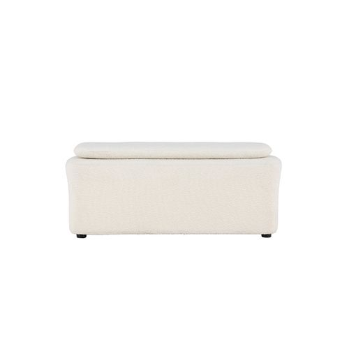 Pouf En Tissu Bouclé "laurel" 110cm Blanc