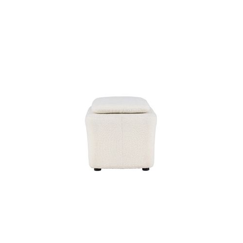 Pouf En Tissu Bouclé "laurel" 110cm Blanc