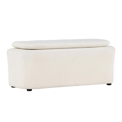 Pouf En Tissu Bouclé "laurel" 110cm Blanc