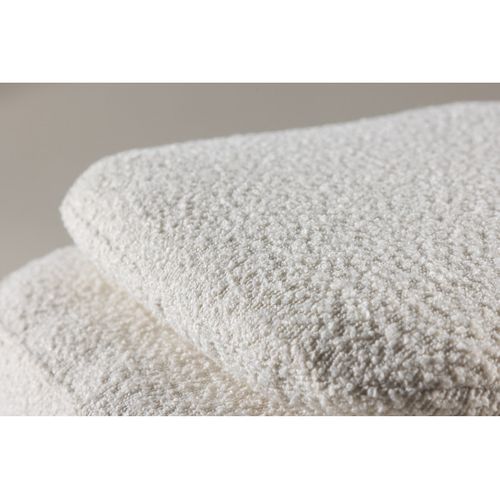 Pouf En Tissu Bouclé "laurel" 110cm Blanc