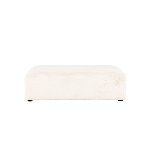 Pouf XL Effet Fourrure "davie" 100cm Beige