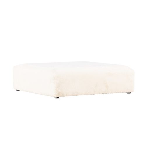 Pouf XL Effet Fourrure "davie" 100cm Beige