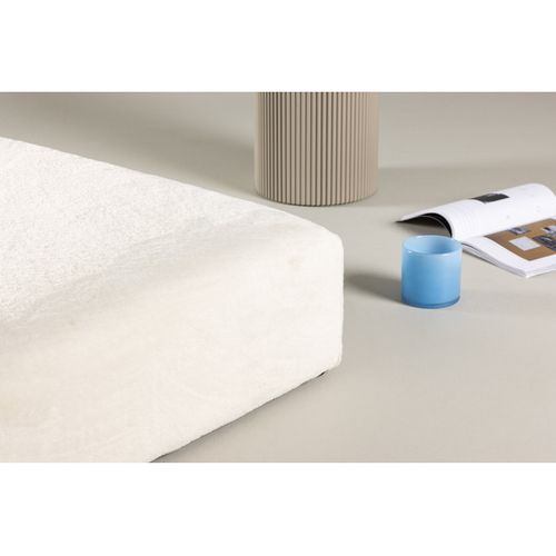 Pouf XL Effet Fourrure "davie" 100cm Beige