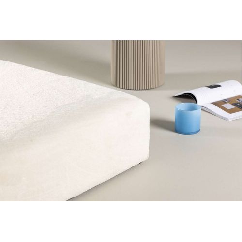 Pouf XL Effet Fourrure "davie" 100cm Beige