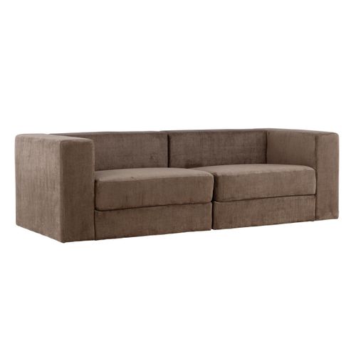 Canapé 3 Places Effet Lin "lumi" 238cm Marron