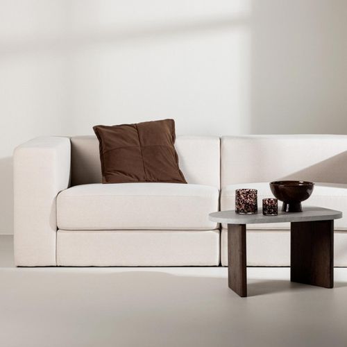 Canapé 3 Places Effet Lin "lumi" 238cm Blanc