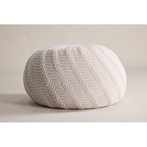 Pouf Rond Design "ted" 45cm Blanc Cassé