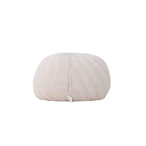 Pouf Rond Design "ted" 45cm Blanc Cassé