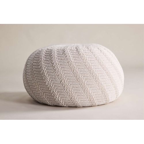 Pouf Rond Design "ted" 45cm Blanc Cassé