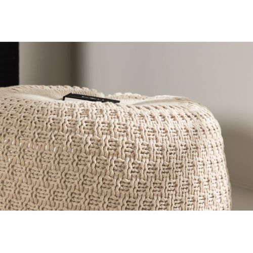Pouf Effet Crochet "sam" 60cm Beige