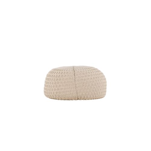 Pouf Effet Crochet "sam" 60cm Beige