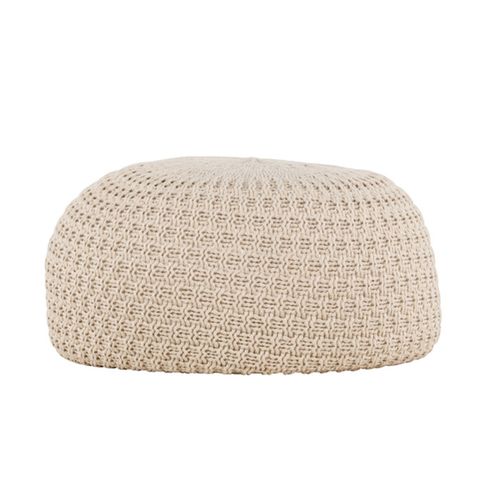 Pouf Effet Crochet "sam" 60cm Beige