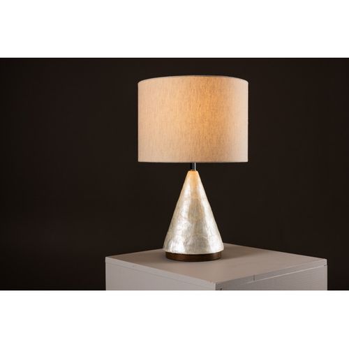 Lampe à Poser En Capiz "donso" 56cm Gris Clair
