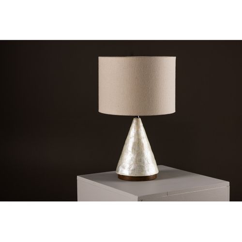 Lampe à Poser En Capiz "donso" 56cm Gris Clair