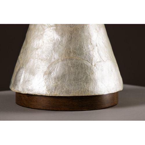 Lampe à Poser En Capiz "donso" 56cm Gris Clair