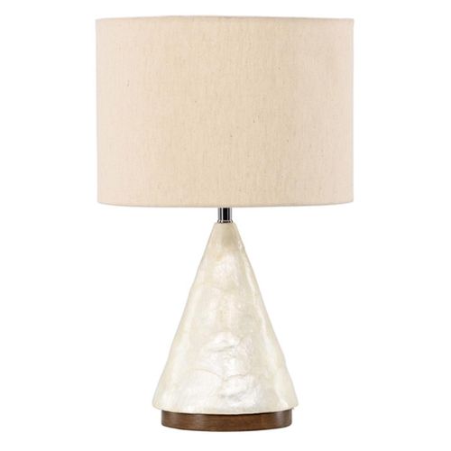 Lampe à Poser En Capiz "donso" 56cm Gris Clair