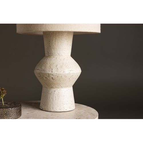 Lampe à Poser En Terre Cuite "valon" 52cm Ivoire