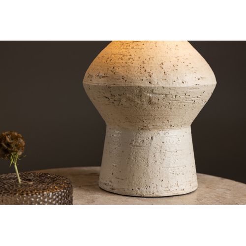 Lampe à Poser En Terre Cuite "valon" 52cm Ivoire