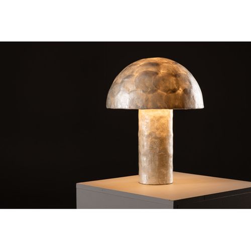 Lampe à Poser Design En Capiz "lindon" 48cm Gris Clair