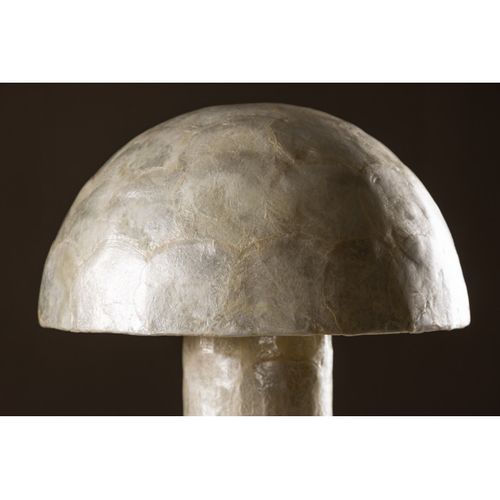 Lampe à Poser Design En Capiz "lindon" 48cm Gris Clair