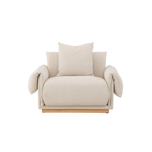 Fauteuil Design Effet Lin "mollosund" 118cm Beige