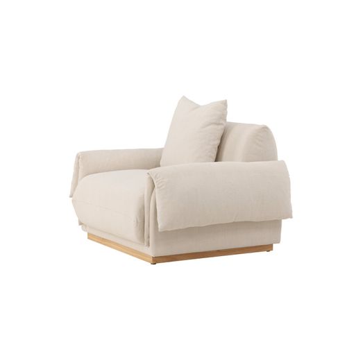 Fauteuil Design Effet Lin "mollosund" 118cm Beige