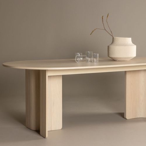 Table De Repas 110 X 120 Cm Tyresö Bois Blanchi