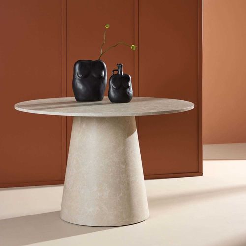 Table Repas Ronde 120 Cm Lanzo Beige