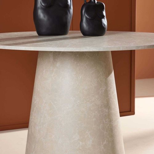 Table Repas Ronde 120 Cm Lanzo Beige