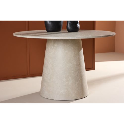 Table Repas Ronde 120 Cm Lanzo Beige
