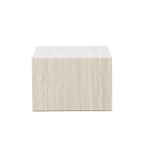 Table Basse Effet Travertin "york" 80cm Beige
