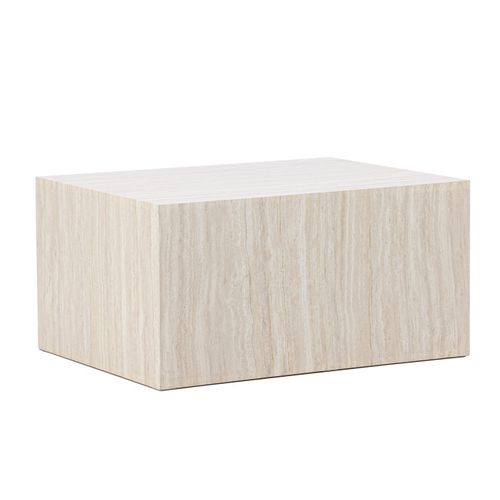 Table Basse Effet Travertin "york" 80cm Beige