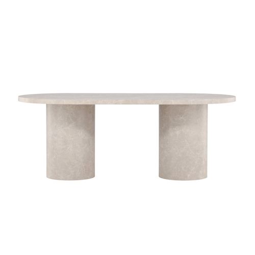 Table à Manger Effet Marbre "narvik" 200cm Beige