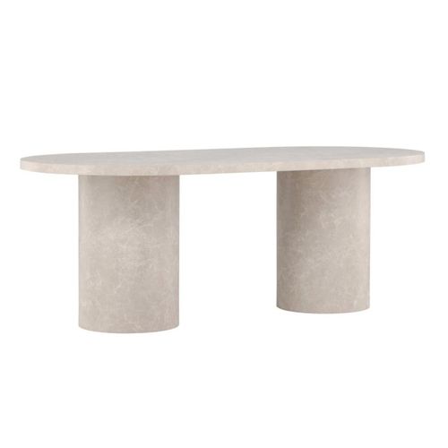 Table à Manger Effet Marbre "narvik" 200cm Beige