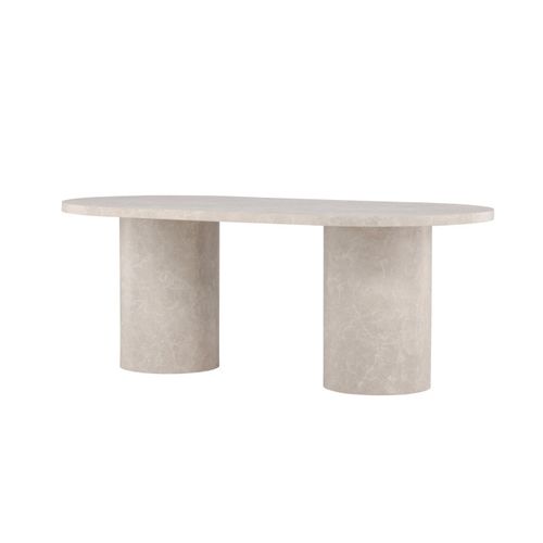Table à Manger Effet Marbre "narvik" 200cm Beige