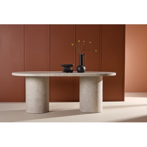 Table à Manger Effet Marbre "narvik" 200cm Beige