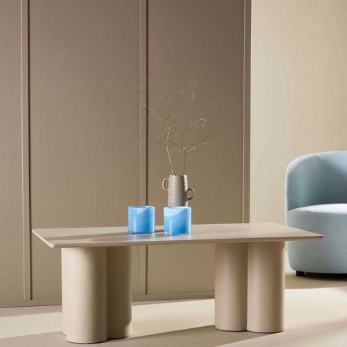 Table Basse Beige Olivia Rectangulaire : 120 X 60 Cm