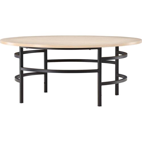 Table Basse Ronde ?100x42,5 Cm Copenhagen Beige, Noir